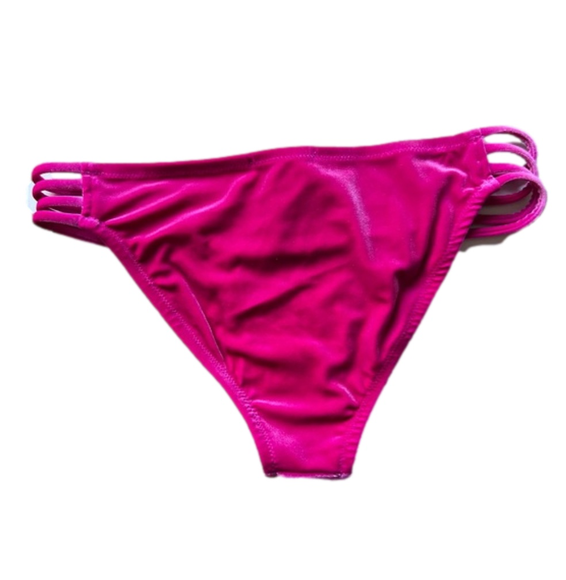 NWT Jessica Simpson Women's Velveteen Hipster Swim Bottom Separates in Fuchsia - Picture 4 of 4